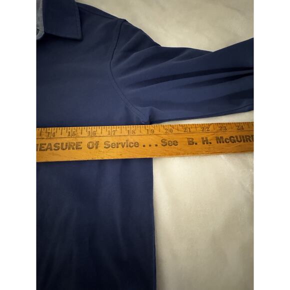 Veboon Polo Shirt Sz S Blue Long Sleeves Stretch Casual Gorpcore Comfort - Picture 8 of 12